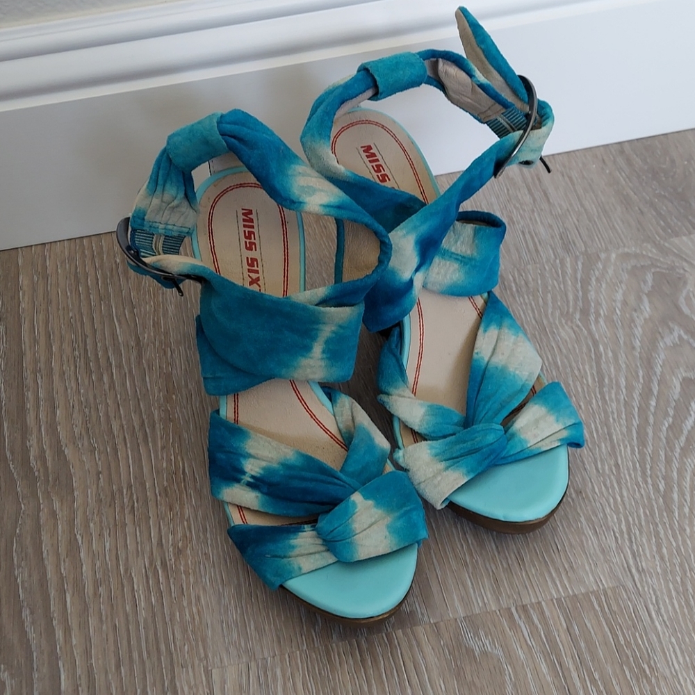Miss Sixty Blue Tie Dye Wedge Heels